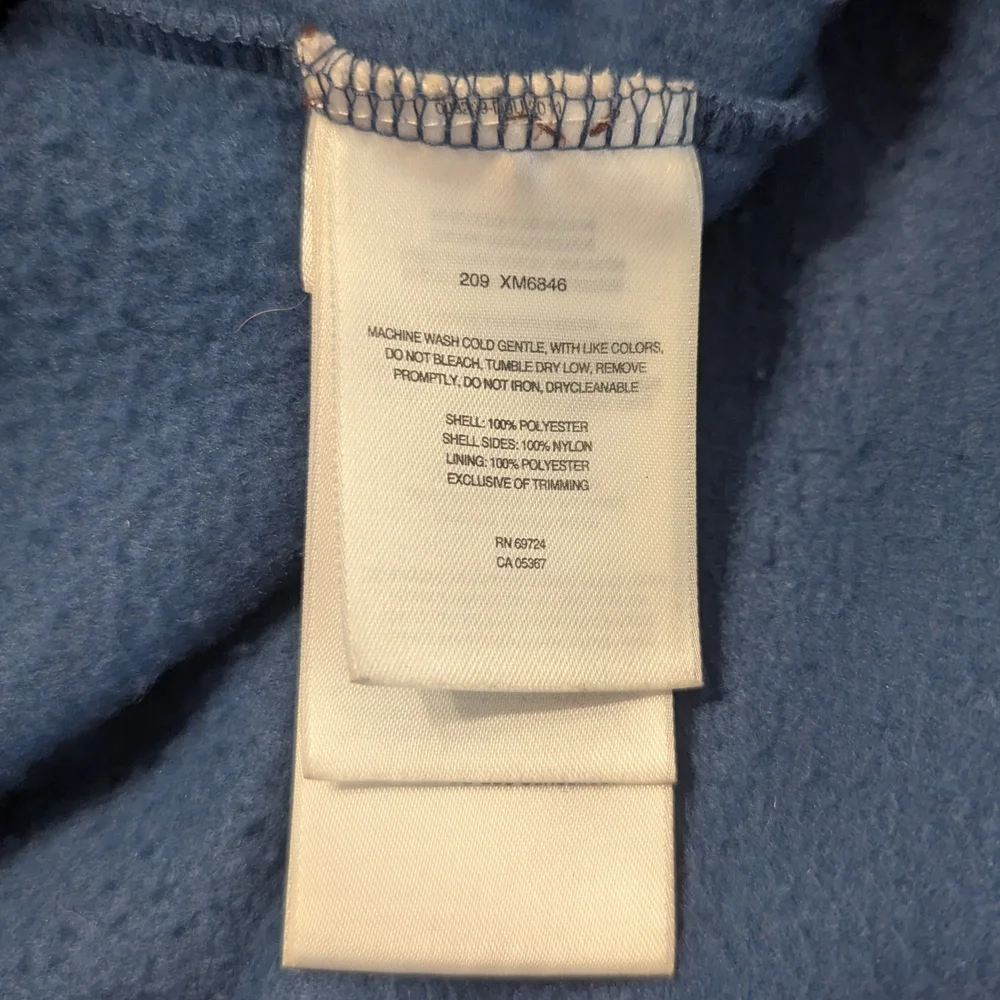 Columbia Blue Colorblock Full Zip Fleece LS Collared Jacket W Pockets Men's XL